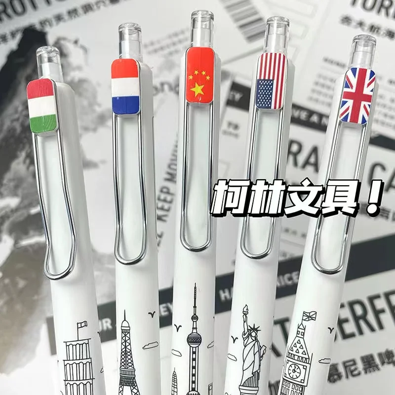 

Гелевая ручка с креативным прессом Colink World Landmark Building Flag