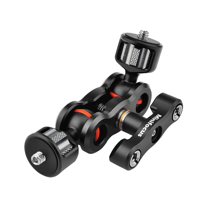Double Ball Head Magic Arm 360 Ballheads with 1/4'' Screw for Sony Canon Nikon Camera Monitor Light Microphone Gimbal Cage Mount
