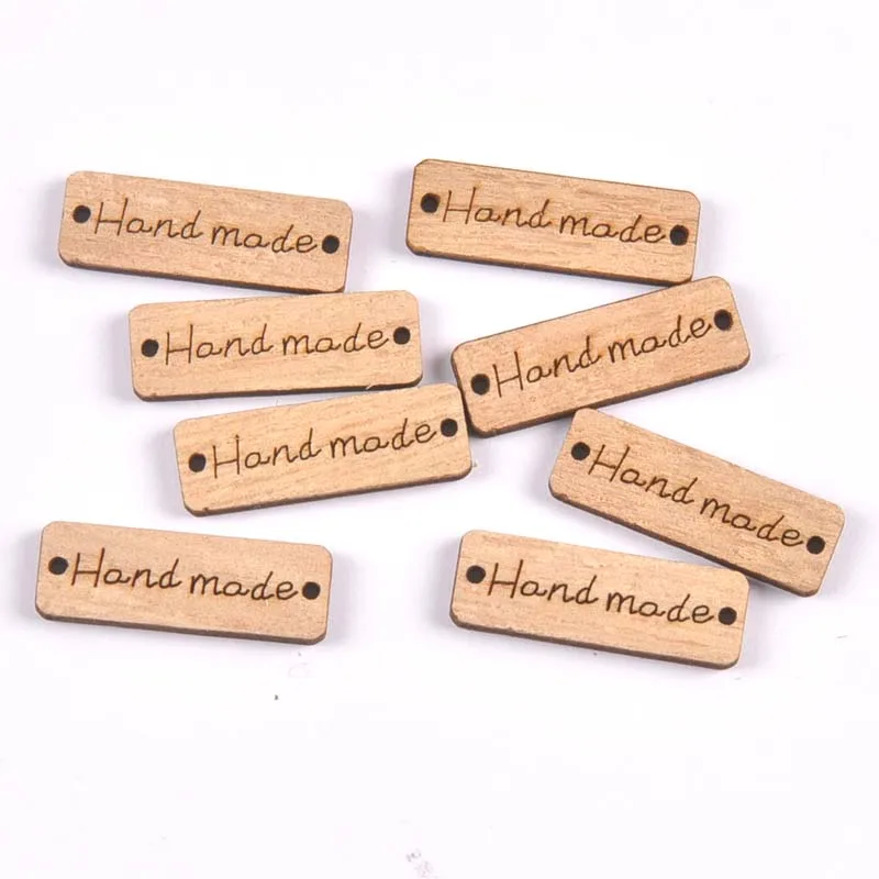 Lurrose 50pièces Étiquettes Fait Main Vintage Handmade Tags Pour Couture Scrapbooking Et Artisanat Étiquettes Naturel Pour Étiqueter Vêtements Et Accessoires