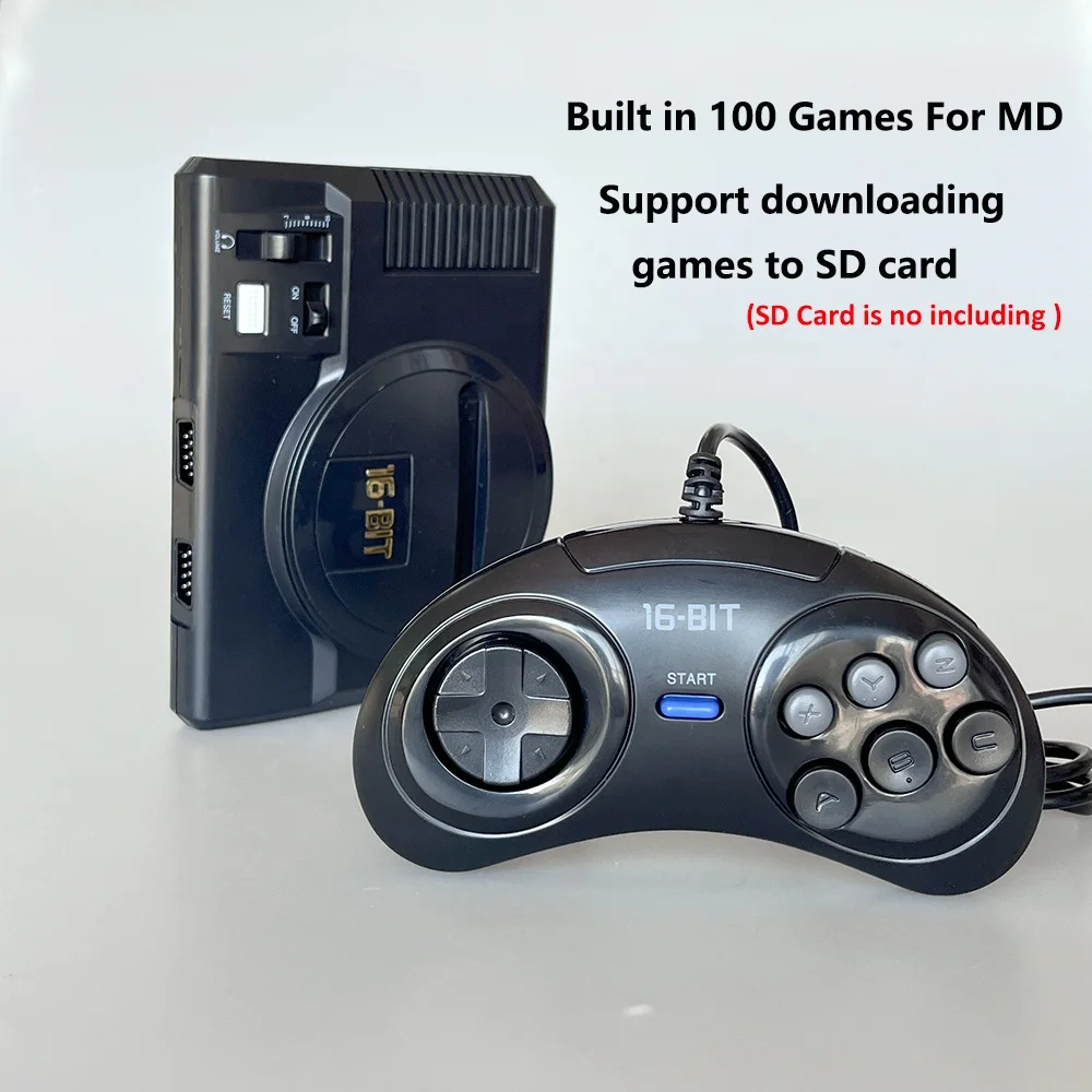 16BIT HD MEGA DRIVE Super Mini Md Game Console HD Video 16bit TV Games Built in 100 Games（Did not include TF Card)）