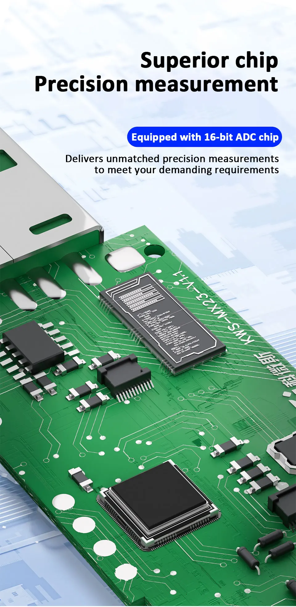 Description Picture 4 of itemKWS-MX23 USB Voltage Current Meters DC 4-30V 0-6.5A Current Voltage HD Digital Display Monitor Charger/Battery Capacity Tester