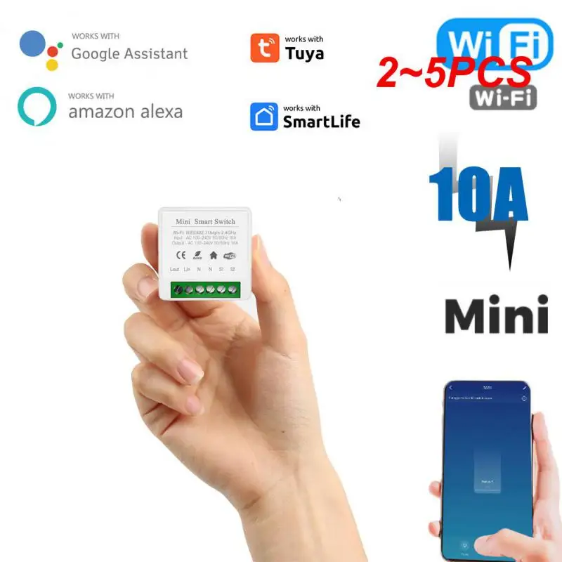 

2~5PCS Wifi Smart Switch Remote Controller 10A/16A Wireless Switches Smart Home tuya Smart Life APP Control Via Alexa