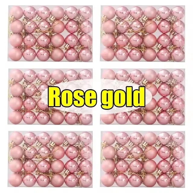 Juego de 144/24 bolas de colores para Navidad, bolas galvanizadas, adornos colgantes para árbol de Navidad, regalo de fiesta de Año Nuevo, venta al por mayor