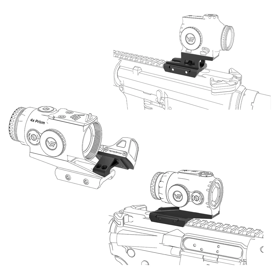 Vector Optics Low/Riser/ オフセット ピカティニーマウント T1/T2