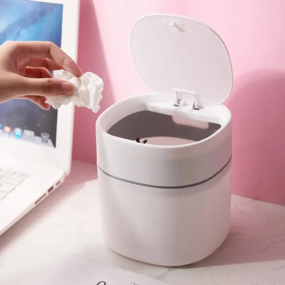 

Mini Small Trash Can Office Supplies Dustbins Sundries Barrel Box Waste Bins Desktop Home Table Plastic Garbage Basket