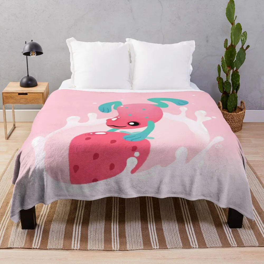 

Strawberry poison milk 1 Throw Blanket Thin Blankets Plaid on the sofa Baby Blanket Plaid