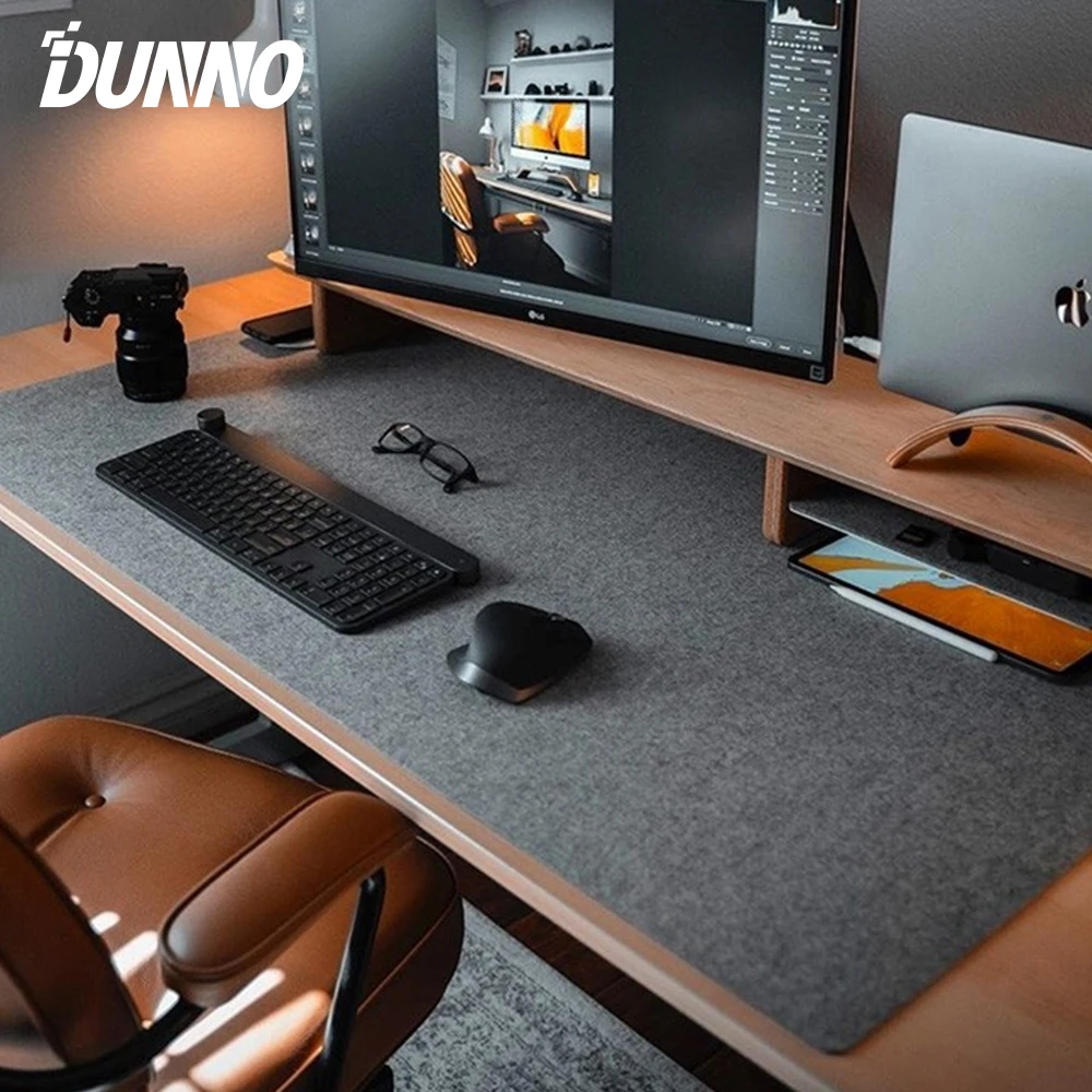 Sentiu Mouse Pad para Mesa de Escritório Tapete Protetor Antiderrapante Almofada de Mesa e Laptop Tapete de Teclado para Jogos e wo Tamanho Premium Grande lã