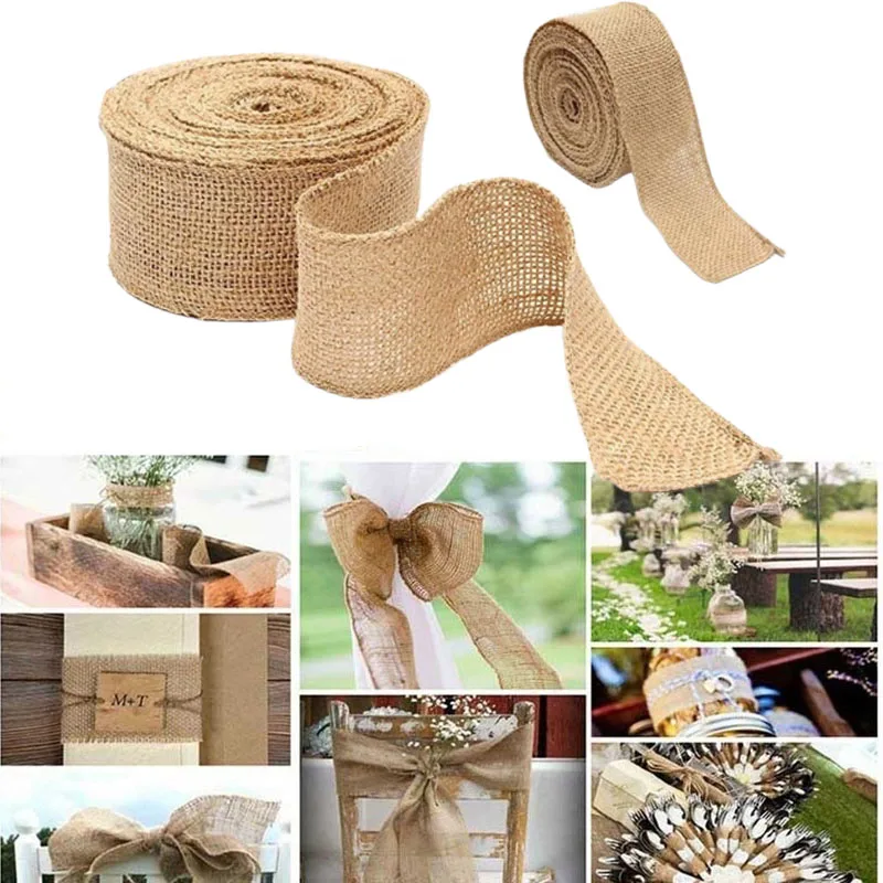 5 Rollen Natuurlijke Jute Band, Jute Lint Vintage, Hessische 5 Rollen Natuurlijke Jute Band, Jute Lint Vintage, Hessische
