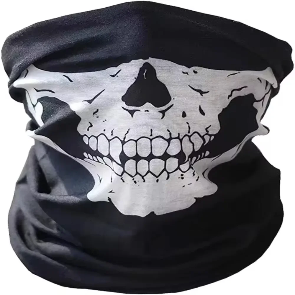 1pc Motorcycle Scarf Face Mask Shield Skull Ghost Face Riding Balaclava Outdoor Winter Warm Bike Head Face Mask Shield
