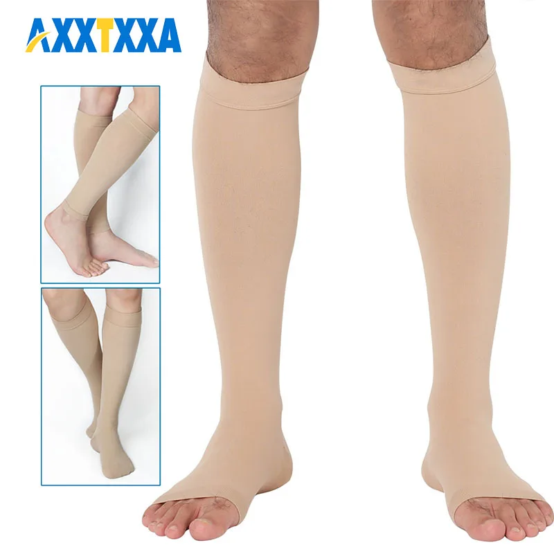 Plus Size Leg Sleeve Support Socks 20-30 mmHg Compression Socks For Women & Men Graduated Compression & Soothing Relief 1 Pair calf compression sleeve