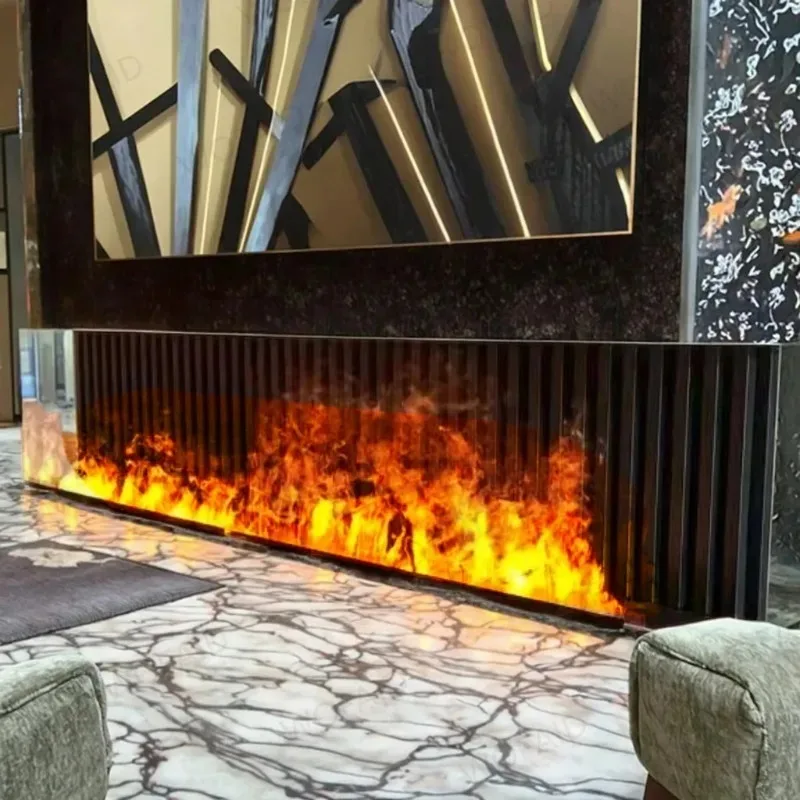 เตาผิงไฟฟ้า Inno-living Fire 128 สี แบบฝังผนัง พร้อมรีโมท ควบคุมผ่าน Wifi  เตาผิงไอน้ำ  พร้อมขาตั้งทีวี 1