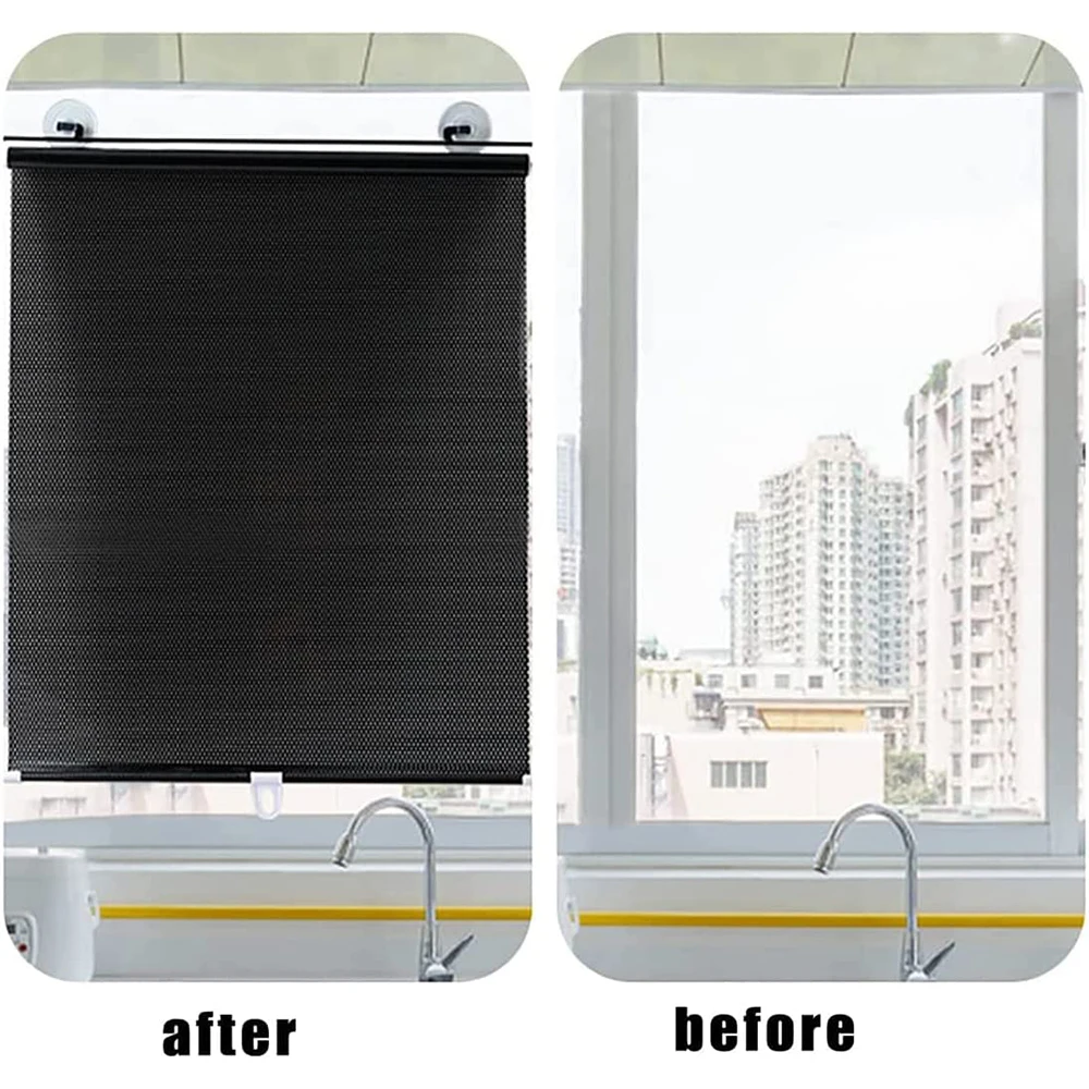 Sunshade Roller Blinds Suction Cup Sunshade Blackout Curtain Car Bedroom Kitchen Office Window Sun-shading Curtains Nail-free window shades fabric blinds roller blinds window blinds