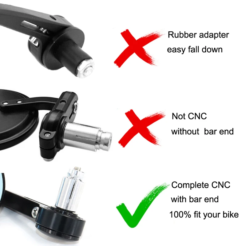 로얄 엔필드 슈퍼 유성 650 CNC 알루미늄 오토바이 바 엔드 미러 범용 후면보기 미러 7/8 22mm 액세서리