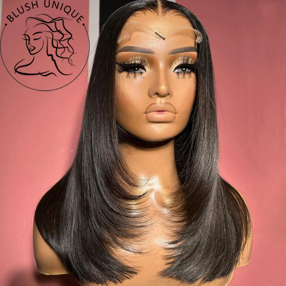 Reddish Brown Natural Hairline Lace Front Wig with Layered Butterfly Cut
