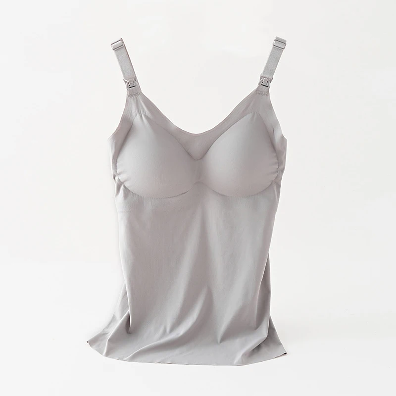 수유 탱크 탑 심리스 임부 브래지어, 임신 모유 수유 브래지어, 와이어 프리 수면 속옷 한 벌