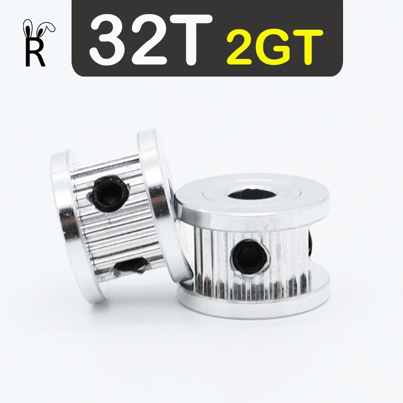 2GT 32Teeth Timing Pulley Idler Bore 4/5/6-8/10/12mm 2M 3D Printer Belt Width 6/10mm GT2 32T Tensioning Pulley Synchronous Wheel