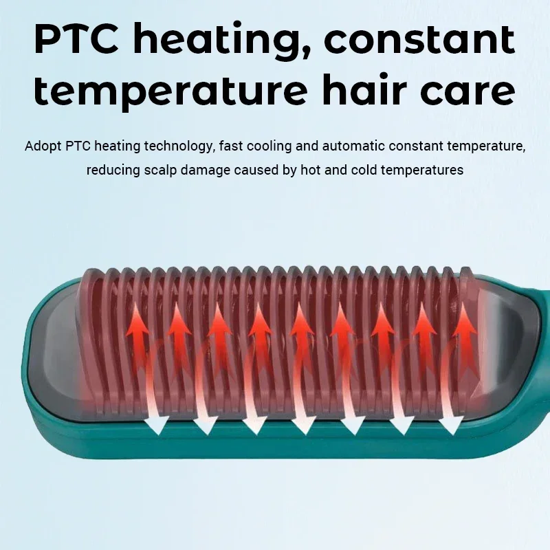 Professional Negative Ion Hair Straightener Hot Sale Mini Hair Straightener Hot Comb Customized Hairs Styling Tools Hairs Brush 4