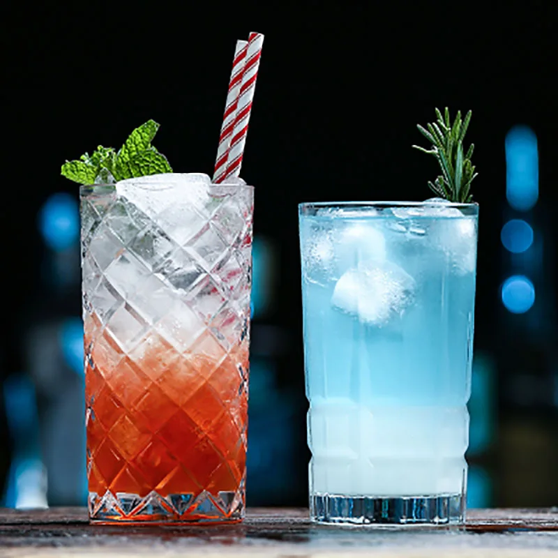 European Embossed Engraved Colin Cup, Straight Body Cocktail Cup, Juice Cup, Long Island Iced Tea Cup, Gold Tangli Mojito Cup