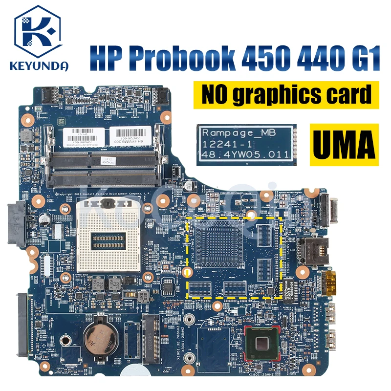 Placa-mãe para Laptop para hp Probook 122411 12240-1 450 440 g1 445 455 g1 Notebook Mainboard 734084501 734725001 722824-001laptop Teste - Imagem 2