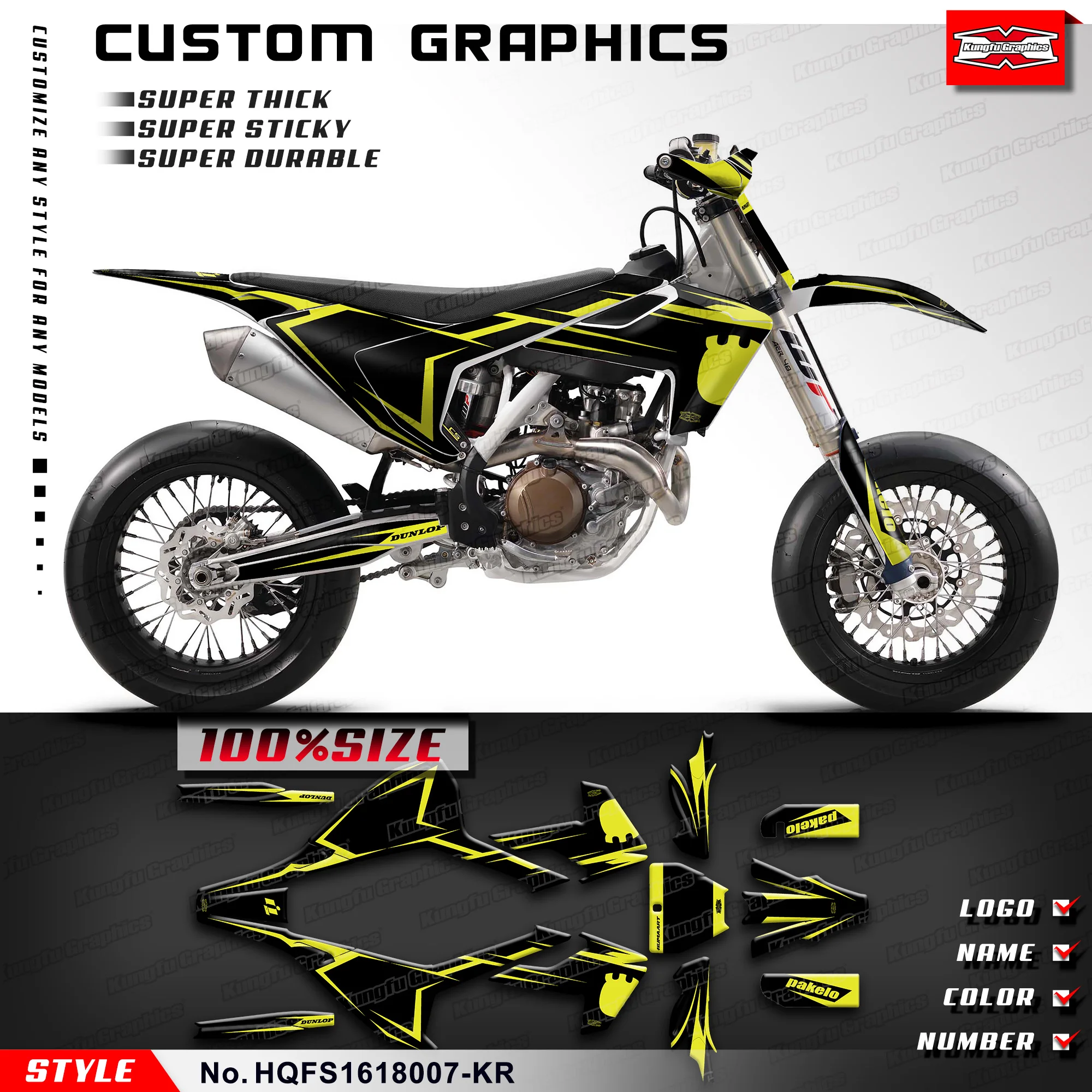 

KUNGFU графическая гонка, графическая наклейка для Husqvarna FS 450 FS450 2016 2017, HQFS1618007-KR