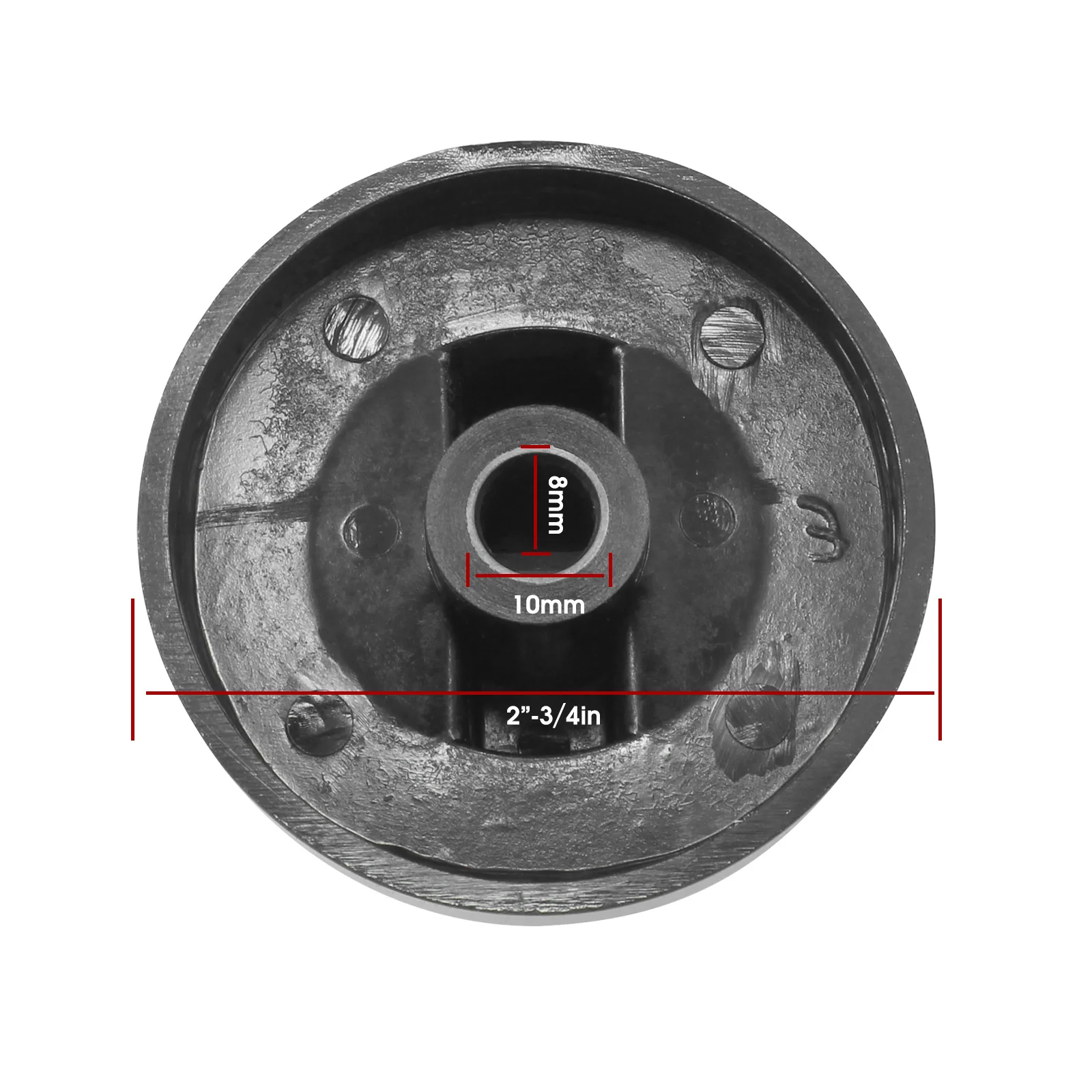 Commercial Kitchen Gas Cooking Stove Cooker Parts 10mm Stem Black Knob Catering Cooktop Round Rotary Switch Accessories 10 x 8mm