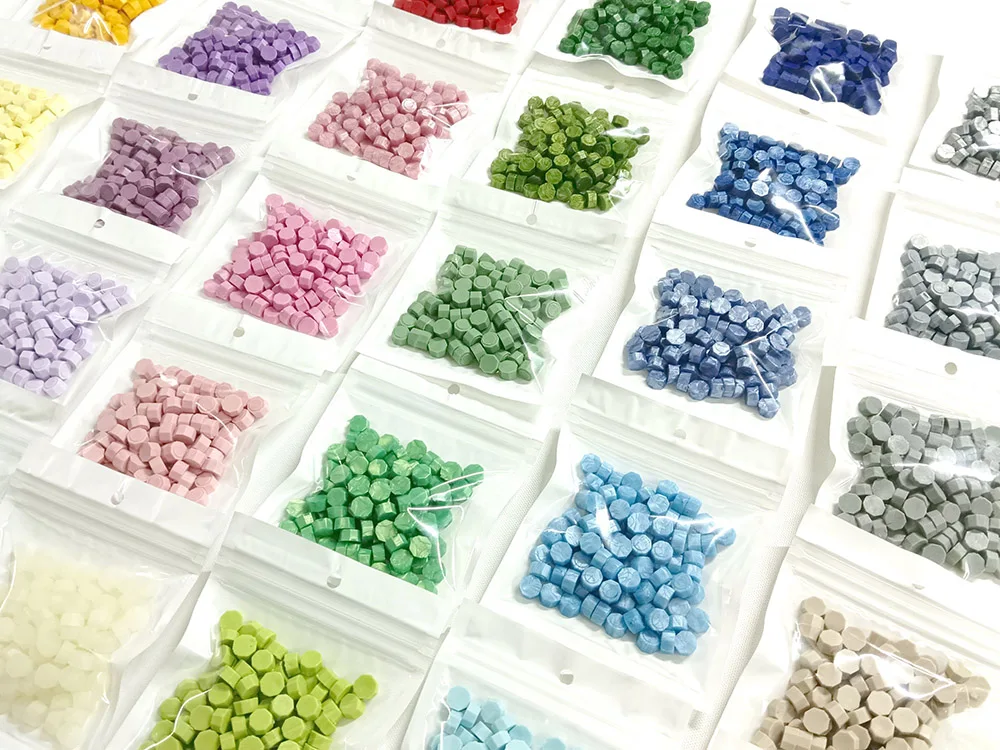 Description Picture 2 of item100pcs Colorful Metallic Golden Sealing Wax Stamp Macaroon Wax Beads DIY Gift Envelope Wedding Invitation Ancient Scrapbooking