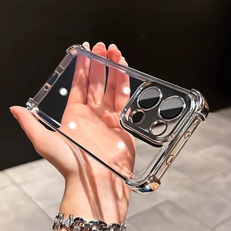 Luxury Clear Plating Airbag Phone Case Cover