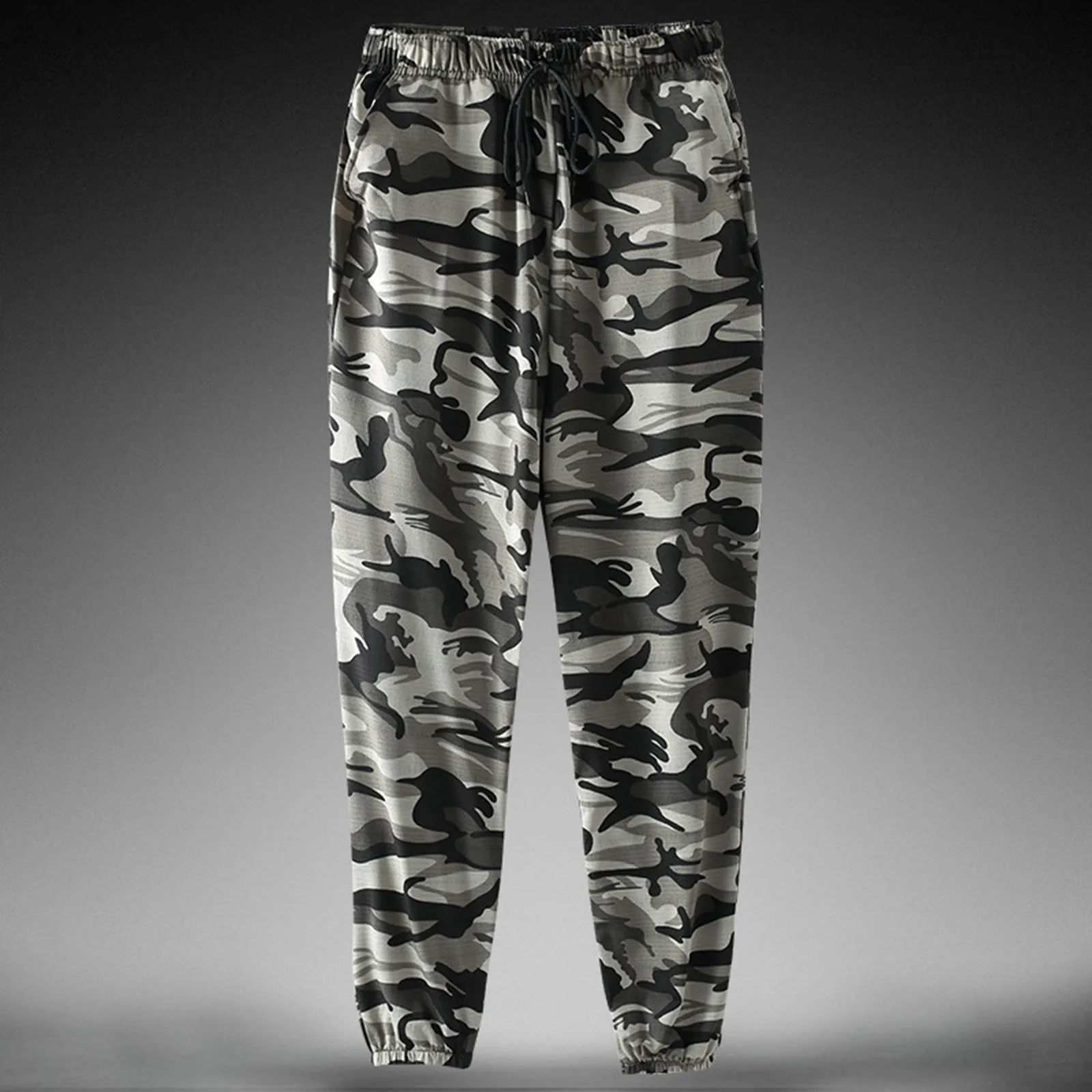 Men Joggers Sweatpants Autumn Camouflage Basic Elastic Waist Jogger Pant Drawstring Tactical Cargo Trousers Men Pants