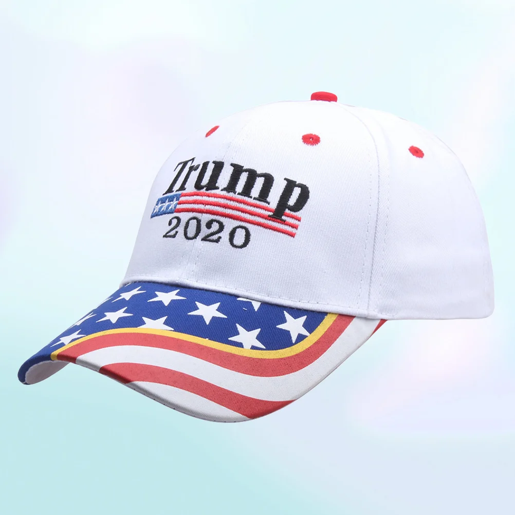 

Trump 2020 Baseball Fashion American Flag Baseball Presidential Election Headdress (White)