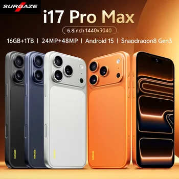 Nuevo Teléfono Inteligente SURGAZE i17 Pro Max de Alto Rendimiento, 5000mAh, 16GB+1TB, 6.8 Pulgadas, 4G 5G, Doble SIM, Versión Global 1