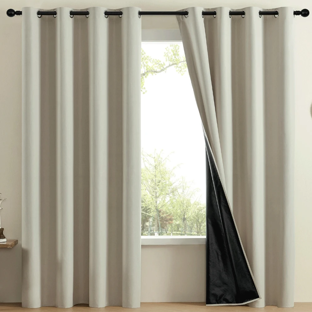 Blackout Curtain 1Pcs Modern Minimalist Heat Insulation All-Season Universal Drapes for Bedroom Living Room Rod Pocket