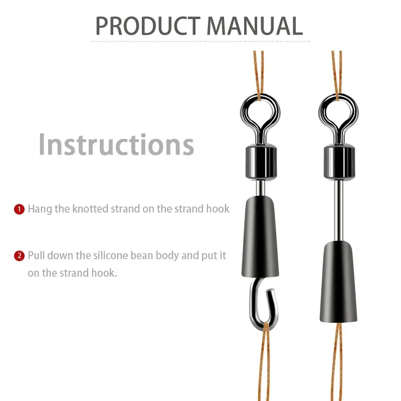 30/50pcs Bearing Swivel Fishing Connector Stainless Steel Carp Fishing Accessories Snap Fishhook Lure Solid Ring Swivel Tackle