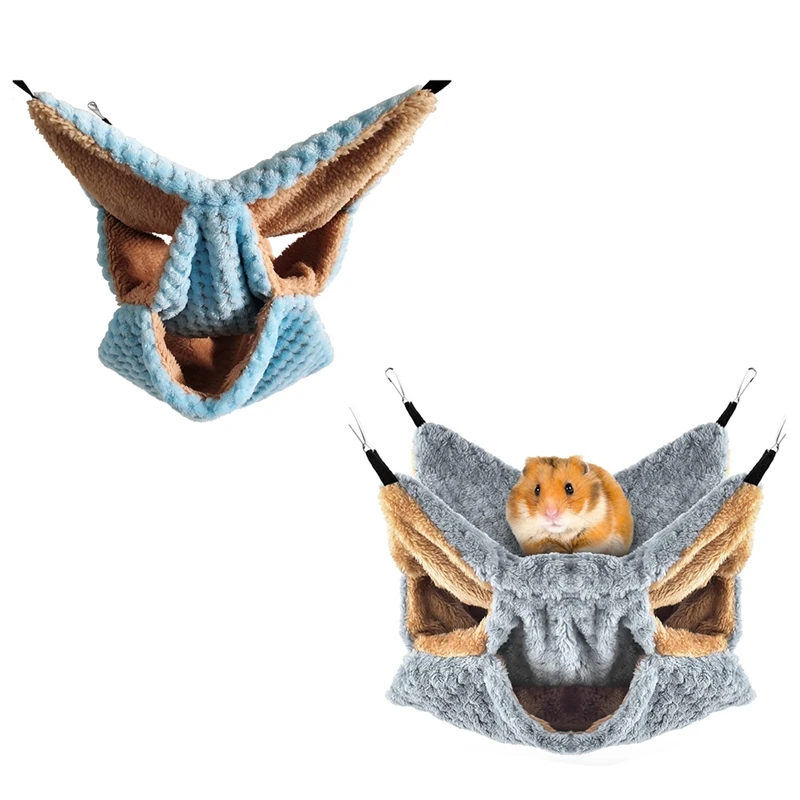 Hlzs-Amaca Per Piccoli Animali, Furetto Sugar Glider Tripla Gabbia Per Letto A Castello Caldo Peluche Appeso Amaca Letto Hideout Per Criceto