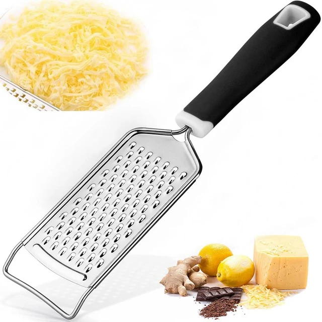 Choice 9 1/2 Stainless Steel Coarse Grater with Black Non-Slip Handle