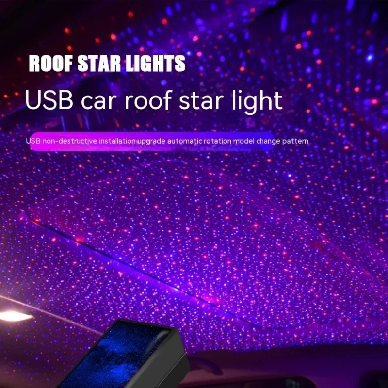 LED Galaxy Lamp Light Projector Car Roof Star Night Light Atmosphere Ambient USB Decorative RGB Lamps Multiple Lighting Effects