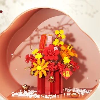 Eternal New Year Flower Bouquet Bonsai Potted Plant Micro Building Blocks Model Home Decoration Toy For Kid Birthday Gift﻿ ﻿ 4