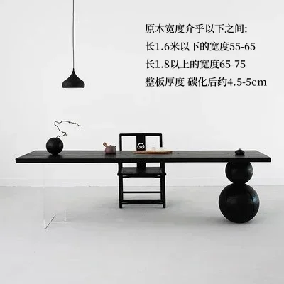 thumbnail image 1 of Mesa de té de madera de fresno negro carbonizado, mesa de té china retro creativa para hoteles y casas de familia, 1 of 5