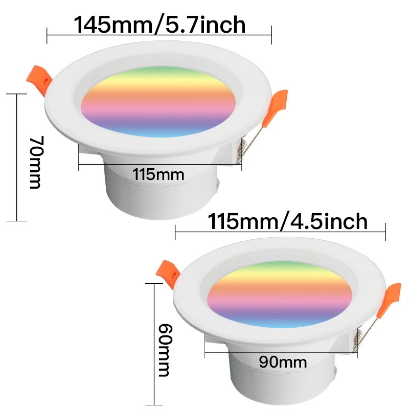 MOES WiFi 스마트 LED 통 Zigbee 디밍 라운드 스포트 라이트 7/10W RGB 색상 변경 따뜻한 차가운 빛 Alexa Google Home Vocie
