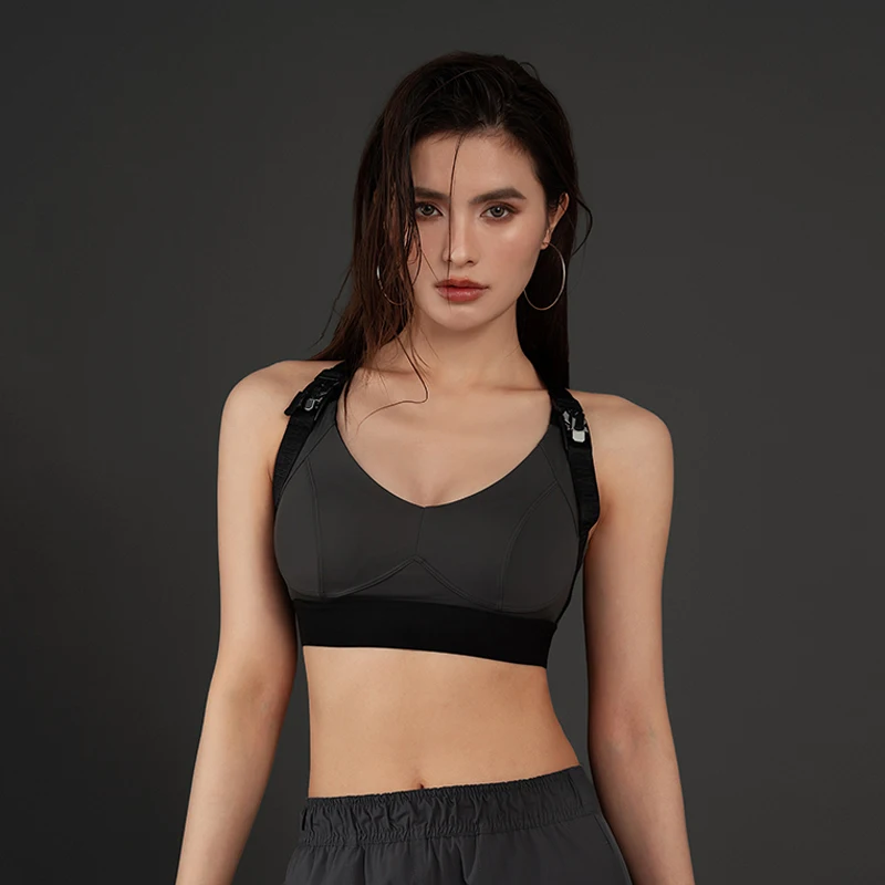 DROZENO Women's Sports Bra Summer Cross Strap Beauty Chest Pad Medium Strength Functional Fitness Bra for Active Women