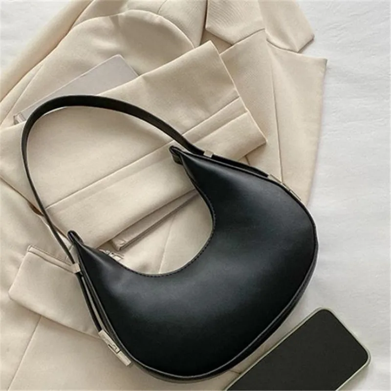 Summer Popular PU Handbag, Fashion Versatile High-end Texture Single Tote Shoulder Bag, Half Moon Armpit Bag,Ideal for Daily Use