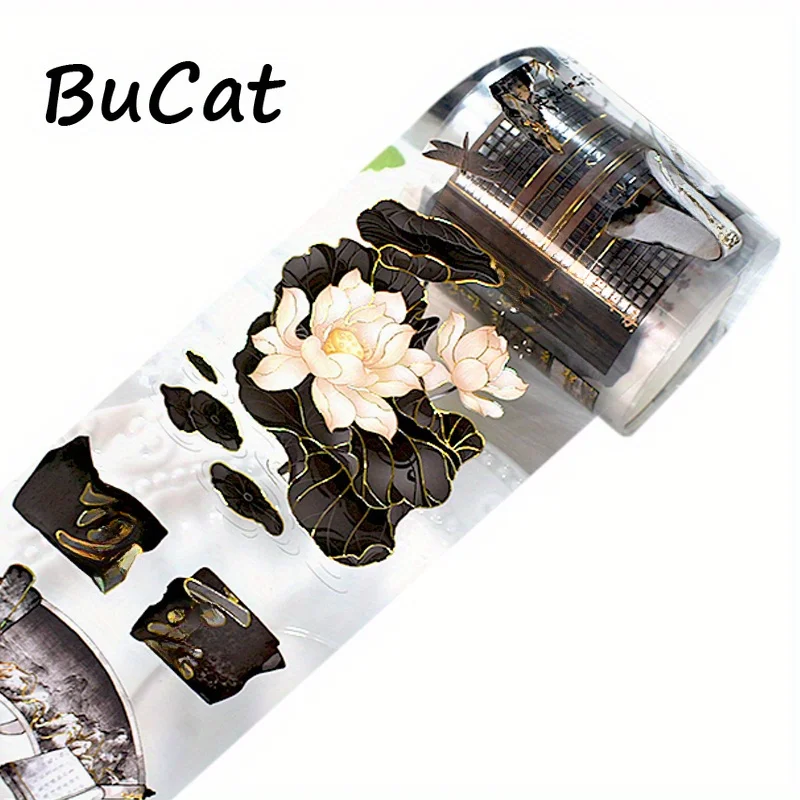 2m Laser PET Washi Tape Ancient StyleTransparent Stickers Decorative Adhesive Tape For Scrapbooking Journal Aesthetic Stationery 4