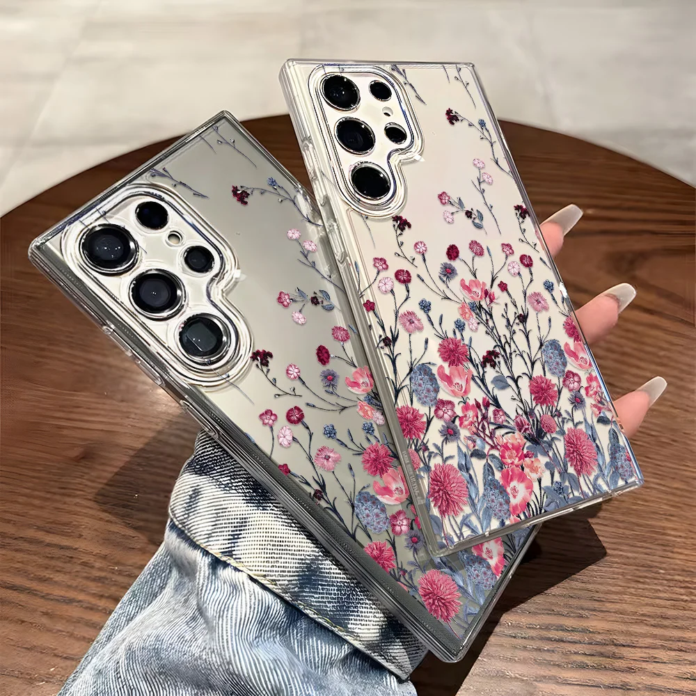 Shockproof Transparent Floral Soft Silicon Phone Case