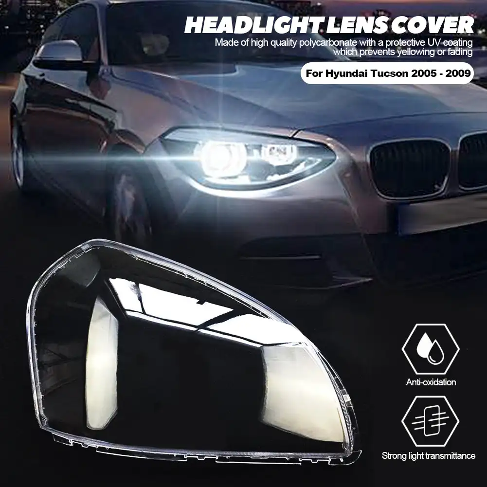 

2PCS Car Front Left and Right Clear Headlight Headlamp Lens Lenses Cover Fit for Hyundai Tucson 2005 2006 2007 2008 2009