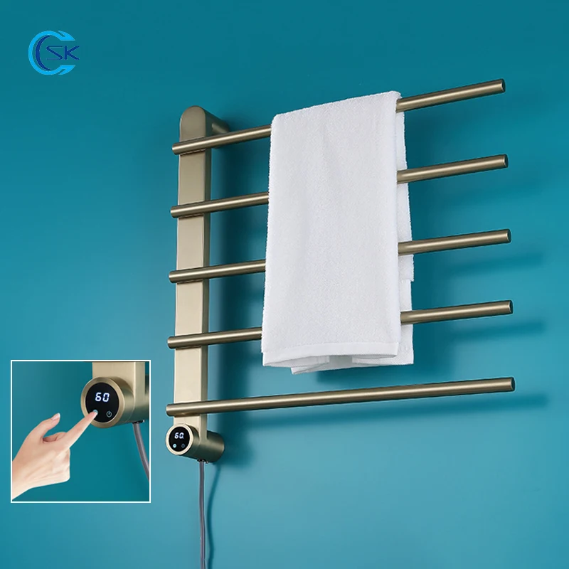 

Оборудование для ванной комнаты матовое золото полотенцесушитель контроль температуры электрический нагретый полотенце рельс быстрое высыхание электрический полотенце стойки