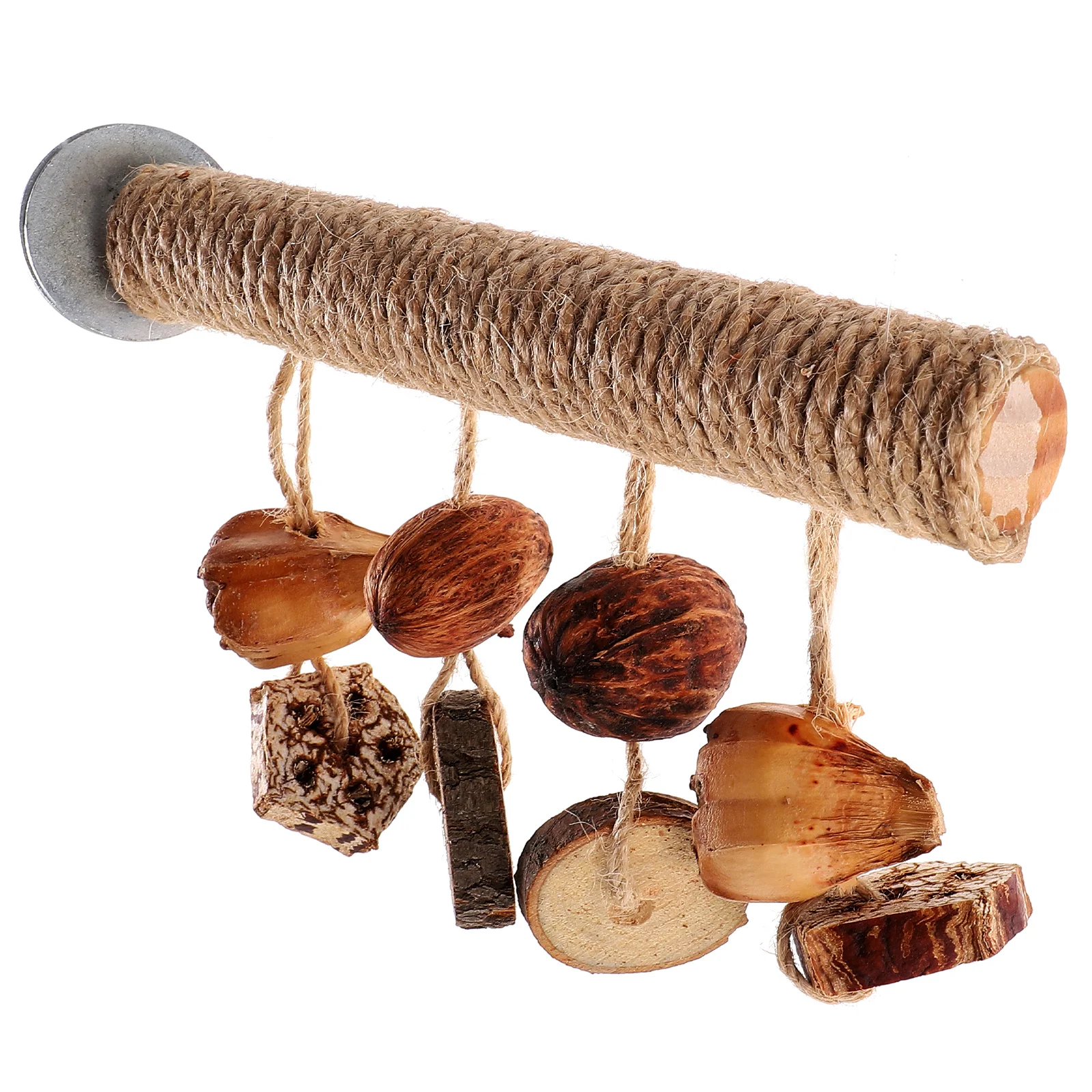 Wooden Bird Perch Toy for Parakeet Cockatiel Cage