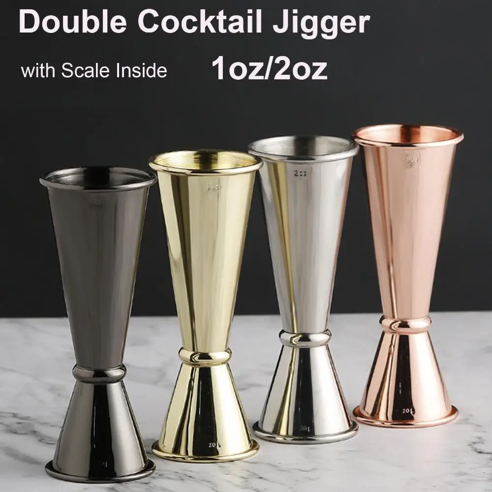 

Pour Measure Cup Drink Spirit Stainless Steel with Measurements Scale Inside Japanese Jigger Double Cocktail Jigger