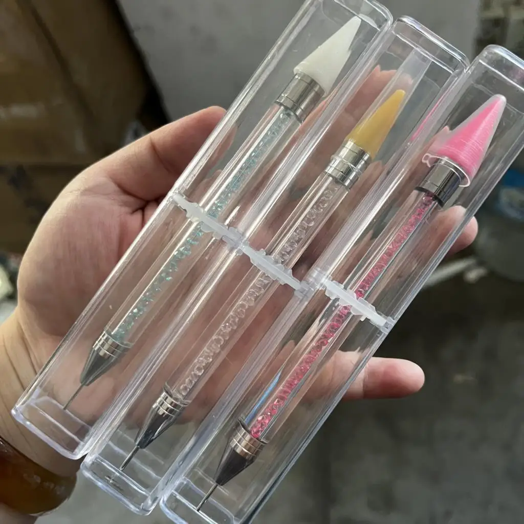 Crystal Pen Picking Up Rhinestones Gems Dotting Pen Diamond Embroidery Double Head Point Drill Sticky Wax Pencil DIY Tools