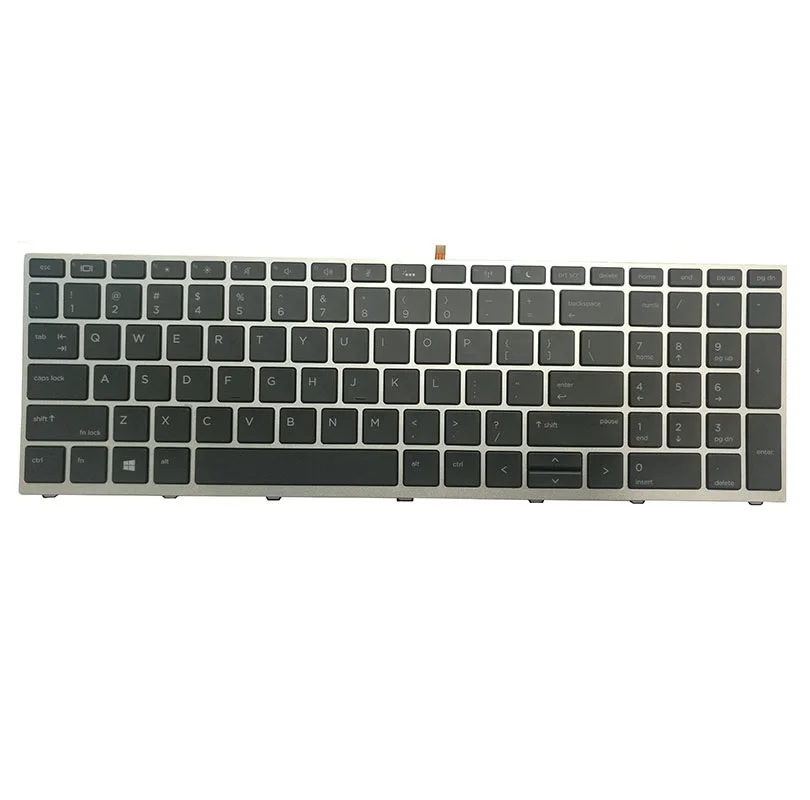 

New For HP Probook 450 G5 455 G5 470 G5 US Keyboard Silver Frame Backlit