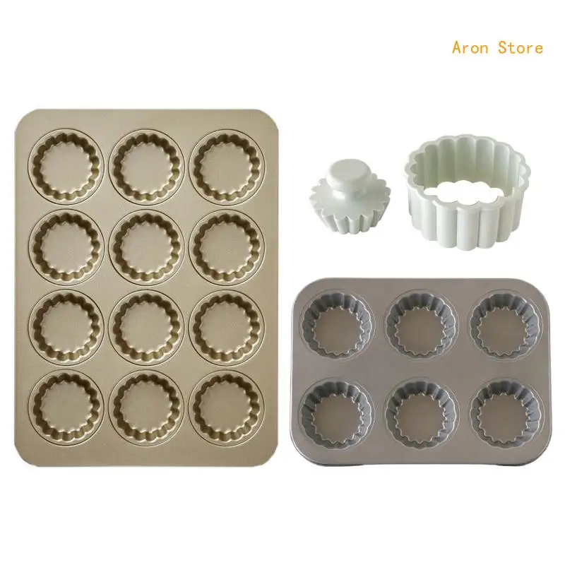 

Tart Mold Flower Muffin Pan for Oven Baking Multi Purpose Baking Tray Gift H3CF