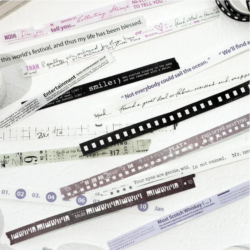 Journamm 3Rolls/pack 10mm*2m Washi Paper Tapes Decor Junk Journal DIY Scrapbooking School Supplies Collage Stationery Tapes